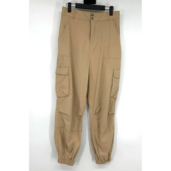 Wild Fable Jogger Pants Womens Size Medium Cargo Pocket High Rise Tan Khaki - Picture 3 of 11